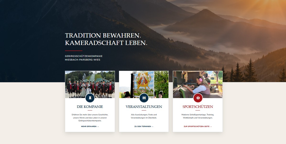 Neue Internetpräsenz der Gebirgsschützenkompanie Miesbach–Parsberg–Wies